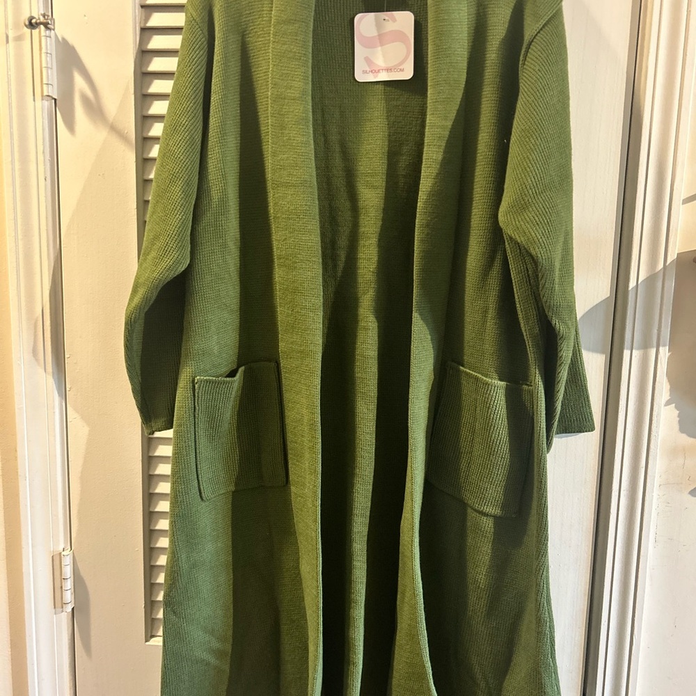 Silhouette Olive Green Open Cardigan